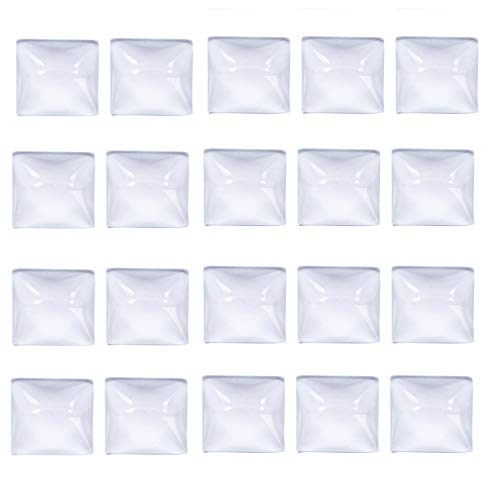 IGOGO Clear Square Glass Dome Tile Cabochon 20x20 mm 0.79