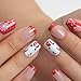 Curvlife Press on Nails Acrylic Short Square Fake Nails with Christmas Deer Design Full Cover False Nails for Women Reusable Nail Kit