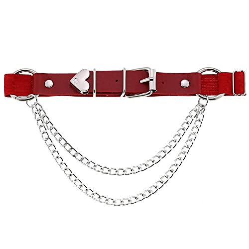 Anneau de jambe avec chaîne style punk et jarretière gothique