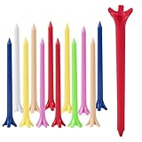 Kiseer 100 Pack Assorted Colors Professional Durable 2 3/4 Inch Plastic Golf Tees Bulk (Random Colors)