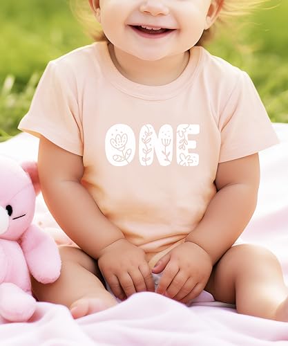 Image of Floral Numbers Ages 1-7 Birthday Girl Shirt for Baby & Toddler Youth Girls