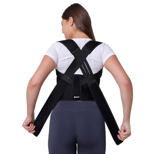 Image of ZEDAN Neoprene Posture Corrector Back Support Belt | Posture Corrector Belt For Back & Shoulder | Back Straightener Brace For Spine & Body Posture Correction | For Men & Women | Free Size (Style 03)