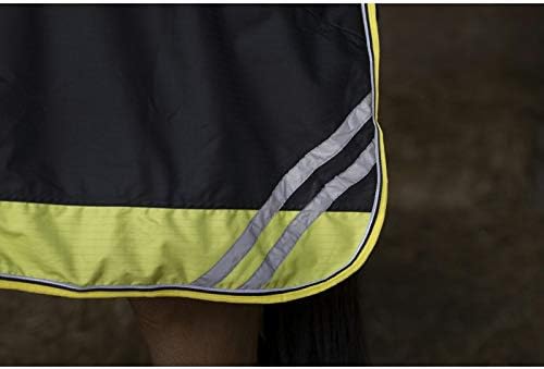 EQUITHÈME REFLECTIVE EXERCISE RUG RIDE ON HORSE RUG 600D RIP-STOP BLACK/YELLOW (125 cm) - Image 3