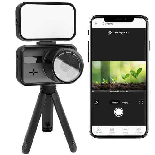 Time Lapse Camera, Timelapse Camera Wi-Fi with App Control, Color Night Vision, Manual Focus, 6-Month Battery, 32GB Storage, for Indoor Construction, Plant, Cooking, No LCD Screen, No Waterproof