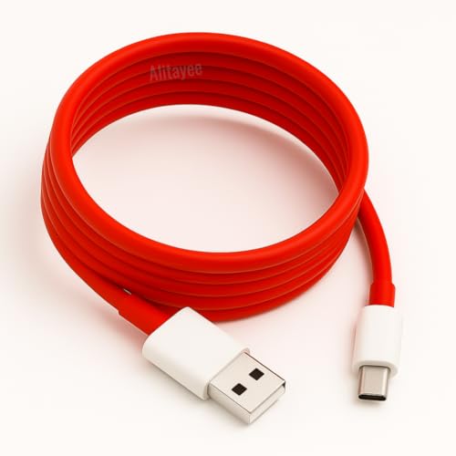 Image of Alitayee 65W Charger Cable USB to Type C Warp Charger SuperVooc /Dash Super Charge Cable Compatible for Oneplus 11,11R,10Pro,10R,10T,9RT,9R,8R,8T Cable for 6 /6T /7 /7T,Ce2-1 Meter, Red By Marchpower.