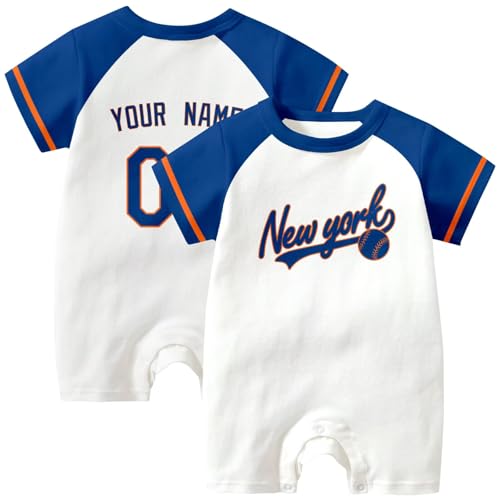 Image of KREDE Baby Clothes Unisex Bodysuit White Custom Name Number for Baby Boys