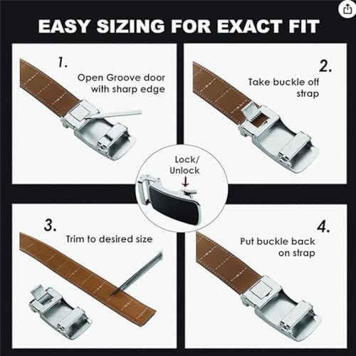 Roxoni Men's Ultra Soft Geniune Leather Rachet Belt & Wallet Gift Box3