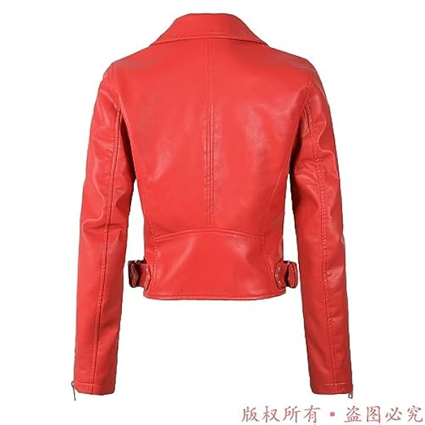 Adhdyuud Vrouwen Rood Leren Jas Korte Witte Motorfiets Biker Jassen Roze Zwart Zachte Jassen