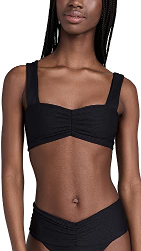 L*Space Eco Chic Econyl Marlee Bikini Top for Women, Eco Ribbed Stylish Swim Bralette with Front Ruching
