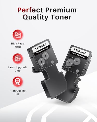 Toner noir TK5240 compatible Kyocera ECOSYS M5526cdn haute précision pour des textes nets pack 2 - 4
