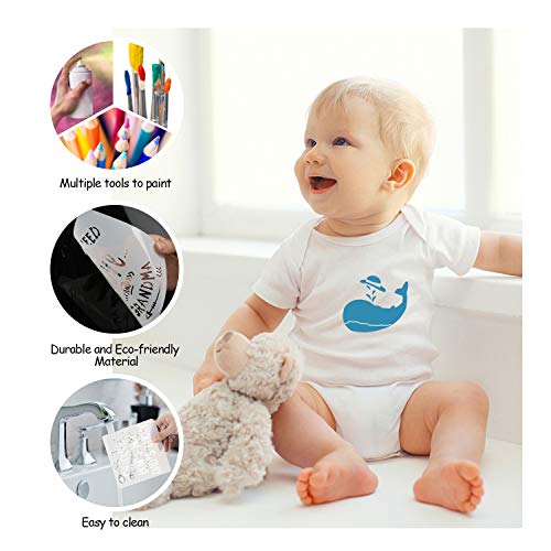 20 Pack Onesie Stencil Kit, Mixed Animals Pattern Painting Stencils Baby Shower Onesie Decorating Reusable Templates For Painting On Fabric Bodysuit Bags Shirts Shoes Bibs Home Décor #TOP3