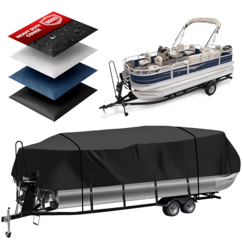 Image of Pontoon Boat Cover 18'6''-20'1'', Heavy Duty 900D Marine Grade Waterproof