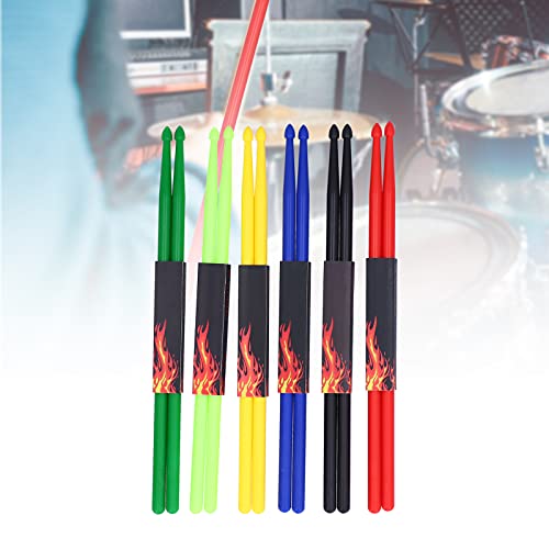 Oumefar 6 pares de baquetas 5A de nailon, 42 cm de longitud, para batería y percusión miniatura 6
