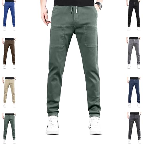 Vogany Cargo Pants, Men's High Stretch Multi-Pocket Lightweight Cargo Pants, with Great Capacity and Drawstring