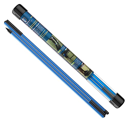 MoKo Palos de Alineación Golf, 2 Piezas Varillas de Prática Plegables 3 Secciones Fibra de Vidrio, Indicador Entrenador de Swing Ayuda Práctica 122cm para Principiantes Golfista, Azul