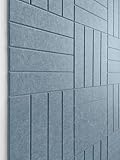 DECORITA Large Cork Board Alternative - 12-Pack Felt Wall Tiles with Safe Removable Adhesive Tabs, Cork Wall Tiles Bulletin Board Home Office Essentials - Gray Blue