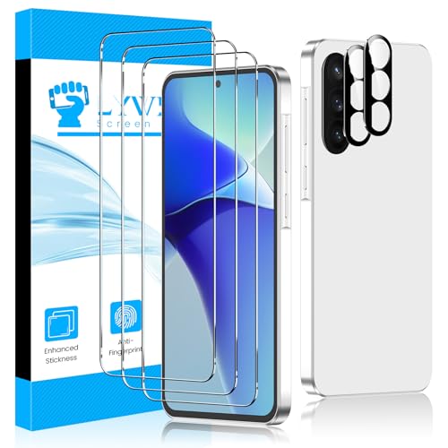 LYWHL for Samsung Galaxy A37/A57 Screen Protector 3 Pack 9H Hardness Tempered Glass Film +2 Pack Camera Lens Protector HD Clear Anti-Scratch Easy Install Full Coverage Case Friendly