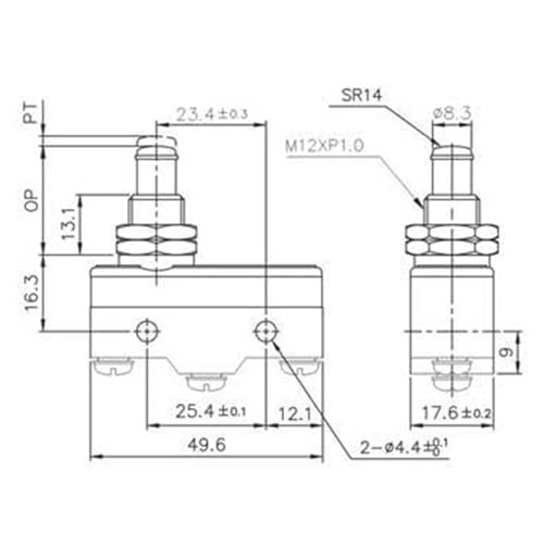 Interruptor de límite TM-1307 para evitar sobrecargas y controlar paradas de carrera 6