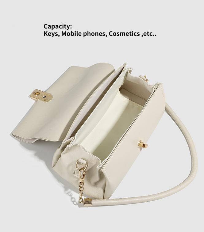 絶妙なハイグレードクロスボディバッグロックデザインセンスショルダーバッグ気質ファッションハンドバッグ、クリームホワイト, クリーム
