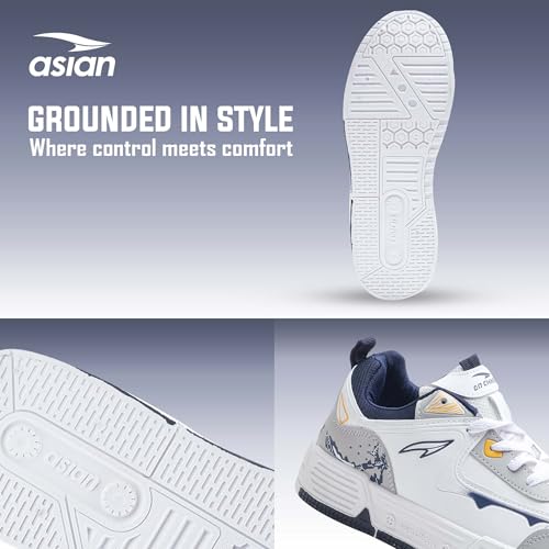 Image of ASIAN Lifestyle-02 Men's Stylish Sneakers | Comfortable Sporty Sneakers with PU Upper & Cushioned Insole | Ideal for Gym, Walk, Travel, & Casual Wear