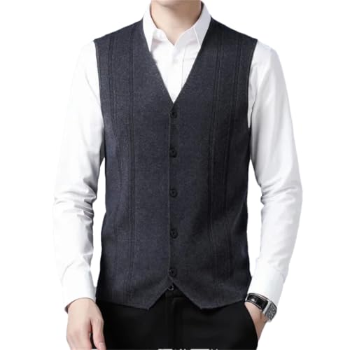 Men's Business Casual Sleeveless Vest Cardigan Sweater Warm Knitted Tops