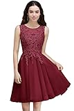 Damen Elegant Abendkleid kurz Cocktailkleid Brautjungfernkleid Kurz Ballkleider, mit hochwertige eingenäht BH