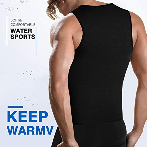 image for Ctrilady Men’s Wetsuit Top Neoprene Vest with Front Zipper, UV Prote