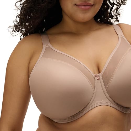 ELOMI Damen Women's Plus Size Smooth Underwire Molded Bra Geformter BH, Sahara, 110E – Ansicht 2