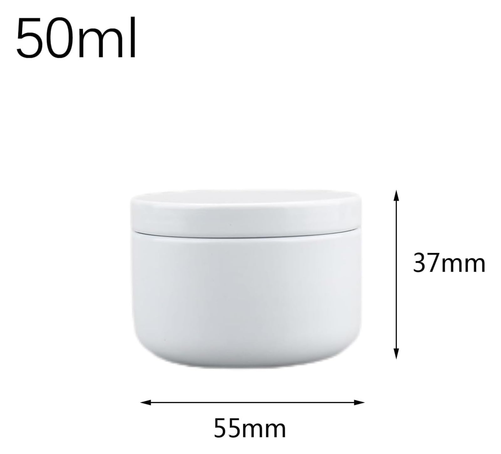 Słoiki na próbki, słoiki kosmetyczne 50 ml aluminiowe słoiki na próbki kosmetyków, opakowanie 20 sztuk, wielokolorowe, z 5 szpatułkami i 20 etykietami(White)