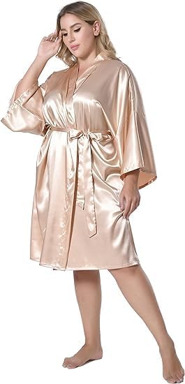 Pro | sheful Women's Lingerie Robe Spaghetti Strap Nightgown Satin Sleepwear Chemises Full Slips Nightdress, Champagne, L 2026 - view 5