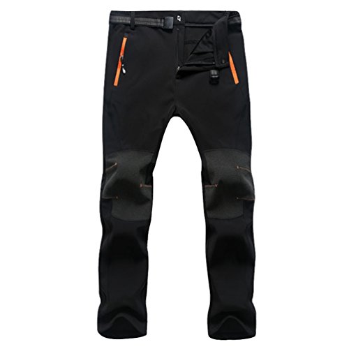 YiLianDa Mujer Pantalones Impermeables Hombre Pantalones de Alpinismo Forrados a Prueba de Viento Softshell Pantalones de Trekking