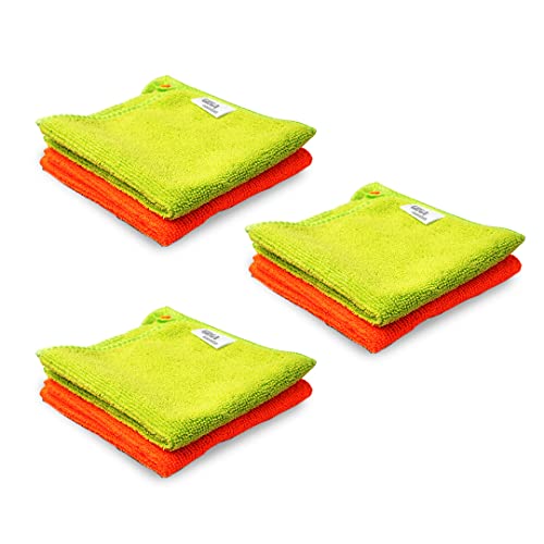 Image of Gizga Essentials Microfiber Cloth, 240 GSM, Highly Absorbent Multipurpose Cloth for Laptop, Mobile Screen Cleaning, Automotive Microfibre Towels for Car Bike Cleaning Polishing, Kitchen Cloth, 6 units