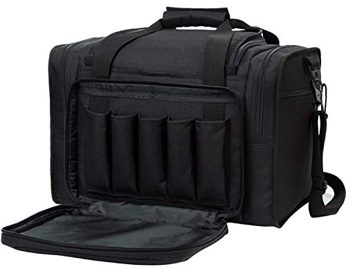 AUMTISC Pistol Range Bag Tactical Shooting Gun Range Bag with Penty of Room for Handguns Lightweight Durable(Black)
