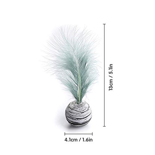 mewmewcat Brinquedo bola de gato com penas Brinquedos interativos para gatos, jogando bolas colorida