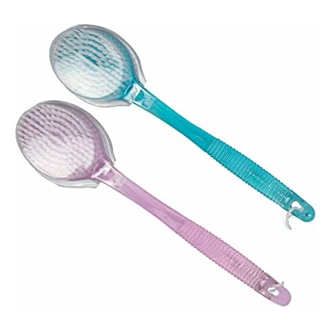 ANEEQA Bath Brush Back Scrubber Shower Brush Body Brush Back Exfoliator Long Handle Brush Men Women Skin Exfoliating Cleans The Body Soft Cleaning for Back Easily 35 cm Assorted Color (1pc Only) Cover