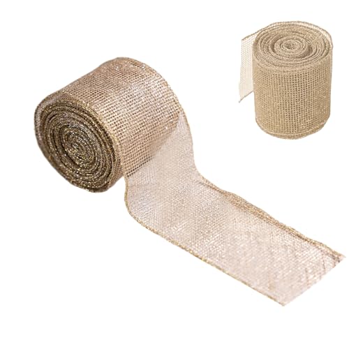 ワイヤー入りクリスマスリボン、ボックスラッピング用クリスマスワイヤーリボン|ガーランドスタイリスト階段製作リース愛好家のためのホリデーデコレーション、センターピースストリングライトクラフト。