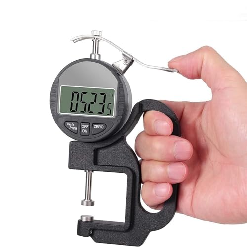 Image of Digital Thickness Gauge 0-12.7mm / 0.5 Inch Electronic Micrometer with Large LCD Display, 0.001mm High Precision, Inch /Metric Conversion (0.001 MM 0 to 12.7mm)