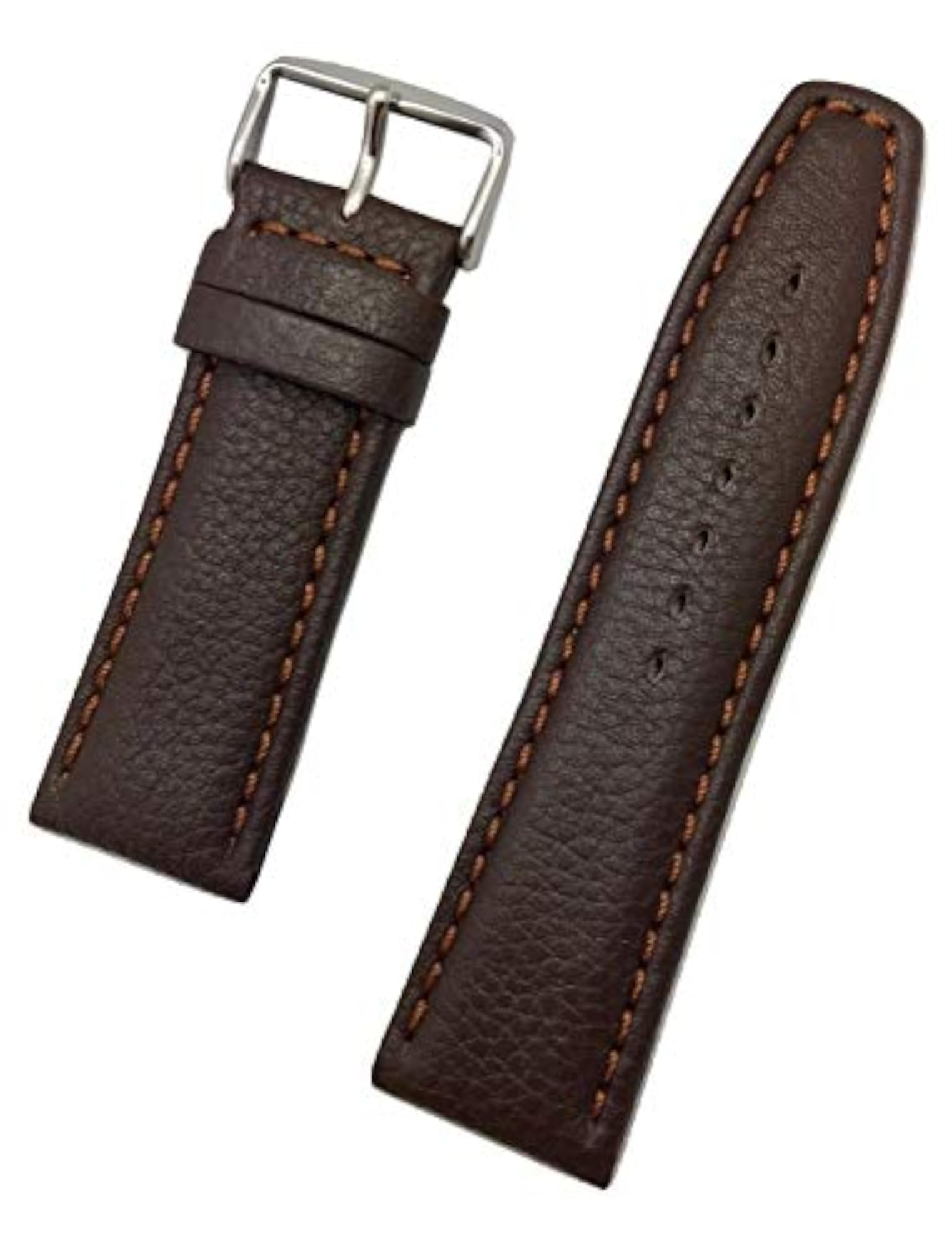 Genuine Leather Watchband Replacement, Dark Brown Matte