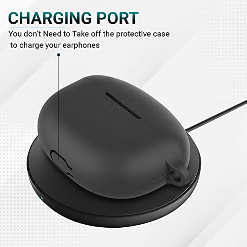 Image of KACA Protective Shockproof Silicone Cover Case with Buckle Compatible with Oppo Enco Air 2 Pro (Black)