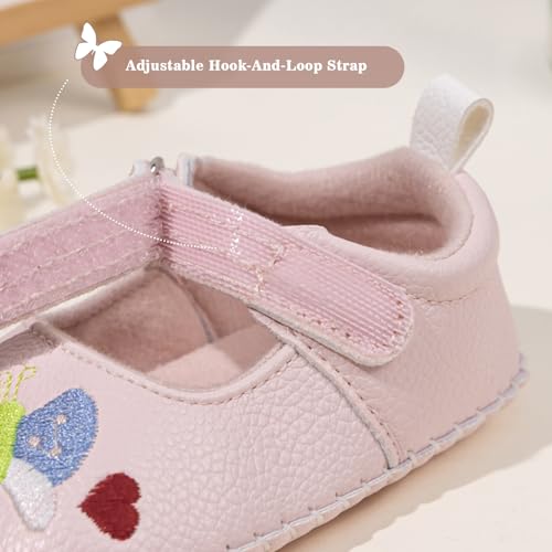 Image of Meckior Infant Baby Girl Sandals Soft Non-Slip Rubber Sole Handmade Princess Wedding Dress Shoes Toddler First Walkers