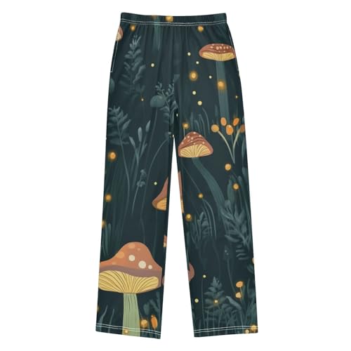 ZZXXB Mushrooms Boys Long Pants Soft Trousers Elastic Waist Kids Lounge Bottoms with Pockets S-XL