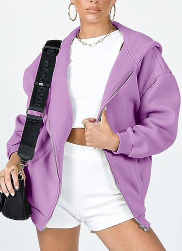 Image of PRETTYGARDEN Women's Fall Zip Up Hoodies Sweatshirts