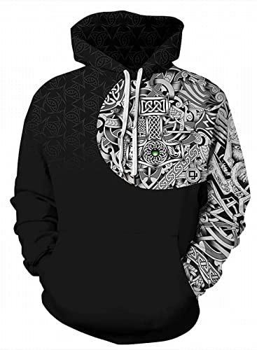 Sudadera con Capucha de Manga Larga para Hombre con Estampado Gráfico Divertido en 3D D,M Cover