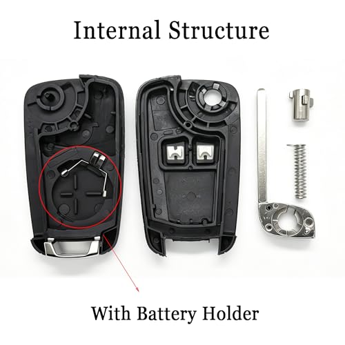 Funda de llave para Opel Astra e Insignia: pack de 2 carcasas de 2 botones para mando de coche 3