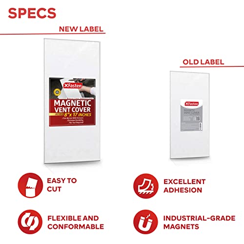 XFasten Magnetic Vent Cover, Industrial Grade Magnets for Sidewall and Floor Vents - for RV, Home HVAC, AC and Furnace Vents, 8-Inch x 17-Inch, Pack of 5