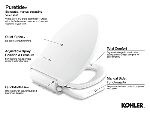 Kohler K-5724-0 5724-0 Purewash M250 Elongated Bidet Toliet Seat thumb #1