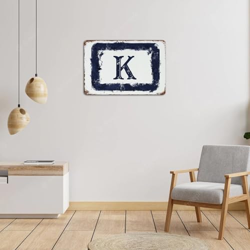 Panneau métal monogramme K décode jardin et salon en aluminium de 30x45 cm - 5