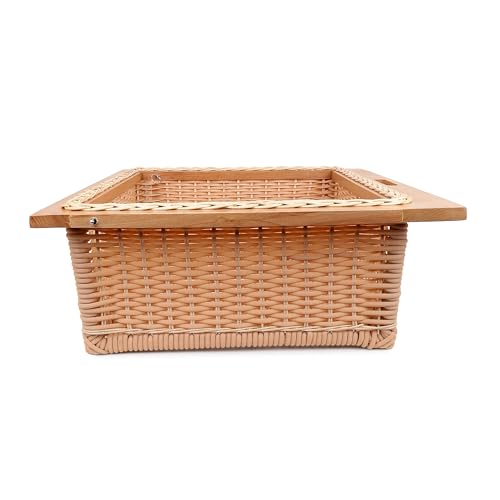 Image of PVC Wicker Basket for Modular Kitchen - Durable Plastic Basket for Kitchen | Water-Resistant | Pull Out Pvc Basket for Fruits & Vegetables Organizer ((22.25W(564mm) X20LX4H)