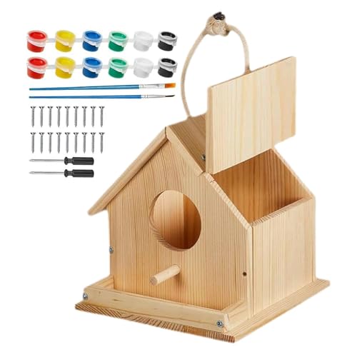 Kit de cabaña para pájaros para actividades divertidas y educativas, kit de construcción y decoración de cabaña de pájaros, para niños, niñas, familia, verano, escuela en casa, clase, campamento y