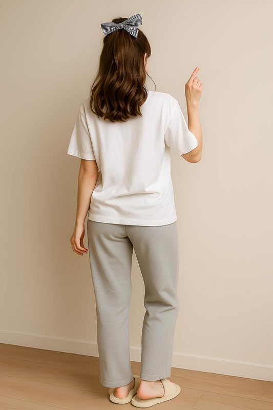Image of My Swag Womens Cotton Nightwear Set | Dreamy Nights Printed T-Shirt with Relaxed Fit Pajama | Perfect for Sleep & Home